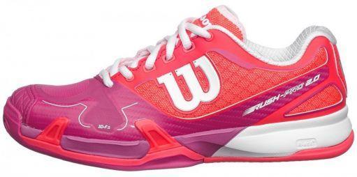 Тенісні кросівки жіночі Wilson Rush Pro 2.0 ГРУНТ neon red/fiesta pink/white Тенісні кросівки жіночі Wilson Rush Pro 2.0 ГРУНТ neon red/fiesta pink/white