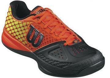 Теннисные кроссовки мужские Wilson Rush Glide HC black/tomato red/solar lime