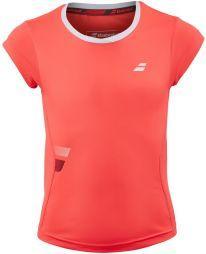 Тенісна футболка дитяча Babolat Core Flag Club Tee Girl fluo strike