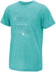 Тенісна футболка дитяча Wilson Tennis Outline Tech Tee aruba/stillwater/white Тенісна футболка дитяча Wilson Tennis Outline Tech Tee aruba/stillwater/white
