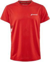Теннисная футболка детская Babolat Core Flag Club Tee Boy strike red Теннисная футболка детская Babolat Core Flag Club Tee Boy strike red