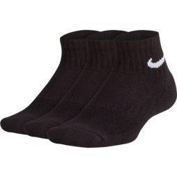 Носки дитячі Nike Performance  Cushioned Quarter Junior 3-pack/black Носки дитячі Nike Performance  Cushioned Quarter Junior 3-pack/black