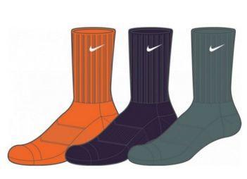 Носки дитячі Nike Performance Cotton Cushioned Crew Junior 3-pack/orange/plum/grey Носки дитячі Nike Performance Cotton Cushioned Crew Junior 3-pack/orange/plum/grey