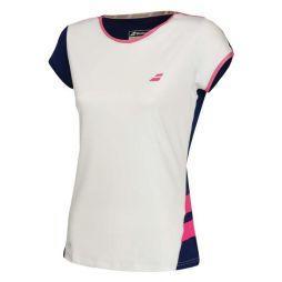 Теннисная футболка женская Babolat Performance Cap Sleeve Top Women white/estate blue