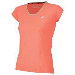 Теннисная футболка женская Babolat Core Tee Women fluo strike/heather