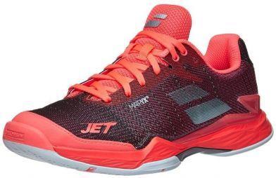 Теннисные кроссовки женские Babolat Jet Mach II all court fluo pink/silver/fandango Теннисные кроссовки женские Babolat Jet Mach II all court fluo pink/silver/fandango