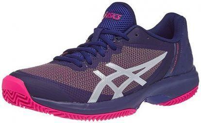 Теннисные кроссовки женские Asics Gel-Court Speed Грунт blue print/pink glo Теннисные кроссовки женские Asics Gel-Court Speed Грунт blue print/pink glo