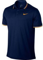Тенісна футболка чоловіча Nike Court Dry Polo Solid PQ blue void/orange peel