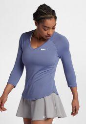 Тенісна футболка жіноча Nike Court Pure Top 3-4 royal tint/white