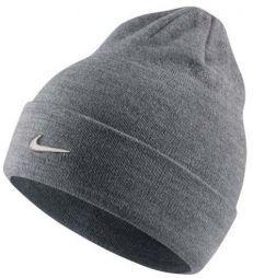 Спортивна шапка Nike Beanie Metal Swoosh Carbon Heather/Metallic Silver