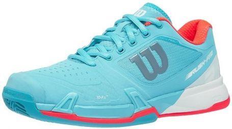 Тенісні кросівки жіночі Wilson Rush Pro 2.5 ГРУНТ blue curacao/white/fiery coral Тенісні кросівки жіночі Wilson Rush Pro 2.5 ГРУНТ blue curacao/white/fiery coral