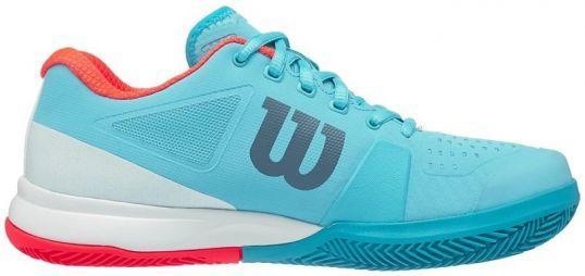 Тенісні кросівки жіночі Wilson Rush Pro 2.5 ГРУНТ blue curacao/white/fiery coral Тенісні кросівки жіночі Wilson Rush Pro 2.5 ГРУНТ blue curacao/white/fiery coral