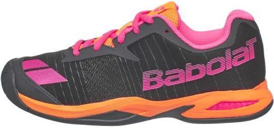 Детские теннисные кроссовки Babolat Jet All Court Junior grey/orange/pink Детские теннисные кроссовки Babolat Jet All Court Junior grey/orange/pink