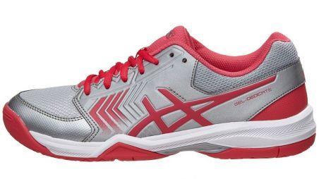 Теннисные кроссовки женские Asics Gel-Dedicate 5 ГРУНТ silver/rouge red/white Теннисные кроссовки женские Asics Gel-Dedicate 5 ГРУНТ silver/rouge red/white