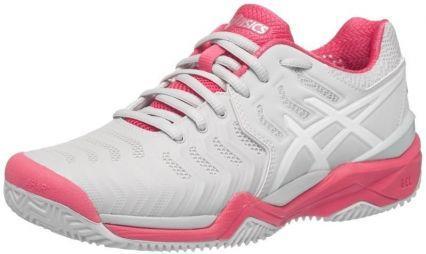 Теннисные кроссовки женские Asics Gel-Resolution 7 ГРУНТ glacier grey/white/rouge red Теннисные кроссовки женские Asics Gel-Resolution 7 ГРУНТ glacier grey/white/rouge red