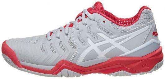 Теннисные кроссовки женские Asics Gel-Resolution 7 glacier grey/white/rouge red Теннисные кроссовки женские Asics Gel-Resolution 7 glacier grey/white/rouge red