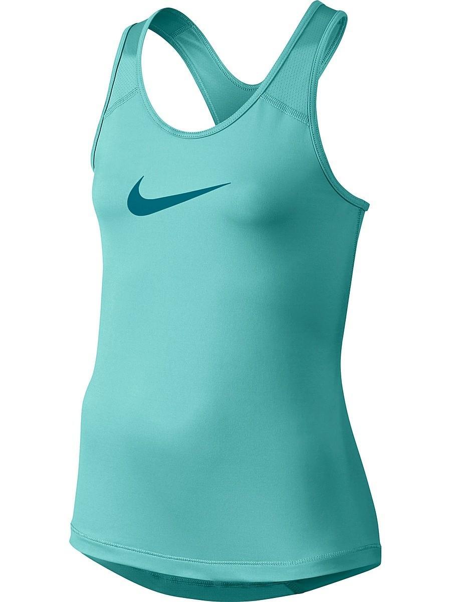 Теннисная майка детская Nike Girl's Pro Cool Tank Light Aqua w/Blustery Blue