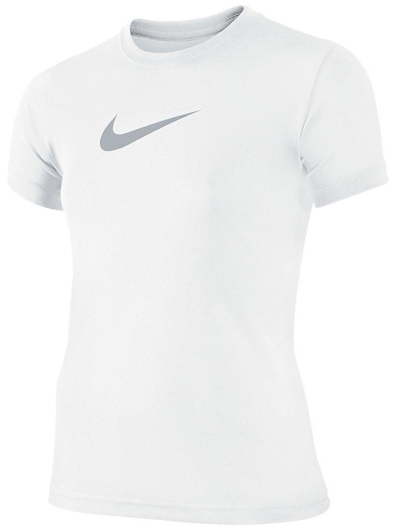 Теннисная футболка детская Nike Legend SS Top YTH  white/wolf grey