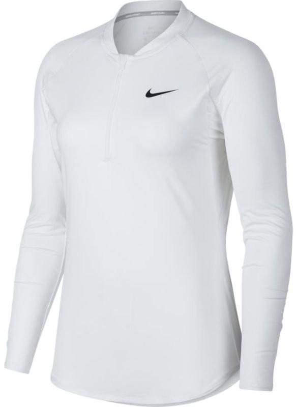 Теннисная футболка женская Nike Court Pure LS HZ Top white