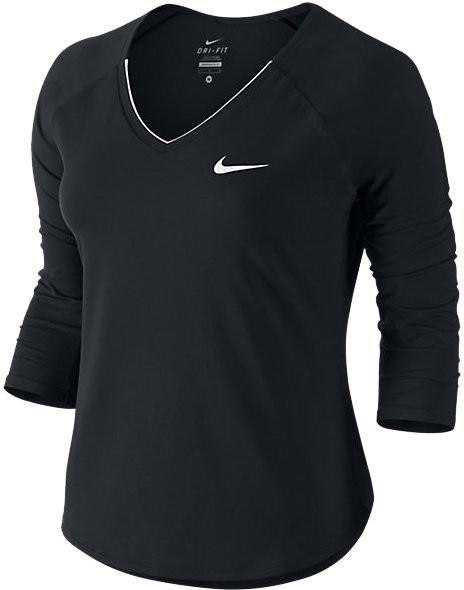 Теннисная футболка женская Nike Court Pure Top 3-4 black/white/white