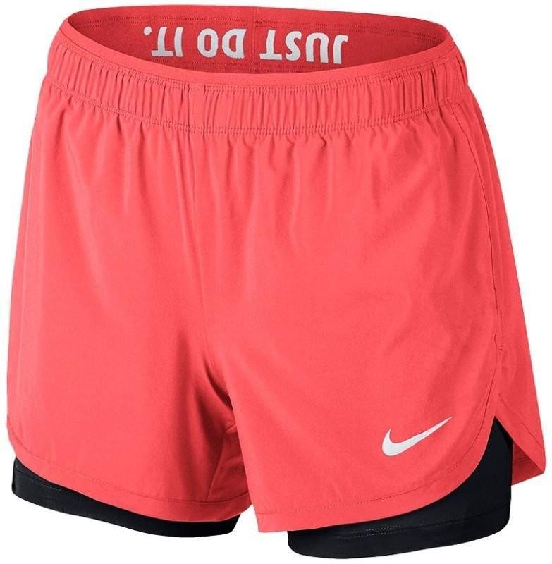 Теннисные шорты женские Nike Flex Short 2in1 hot punch