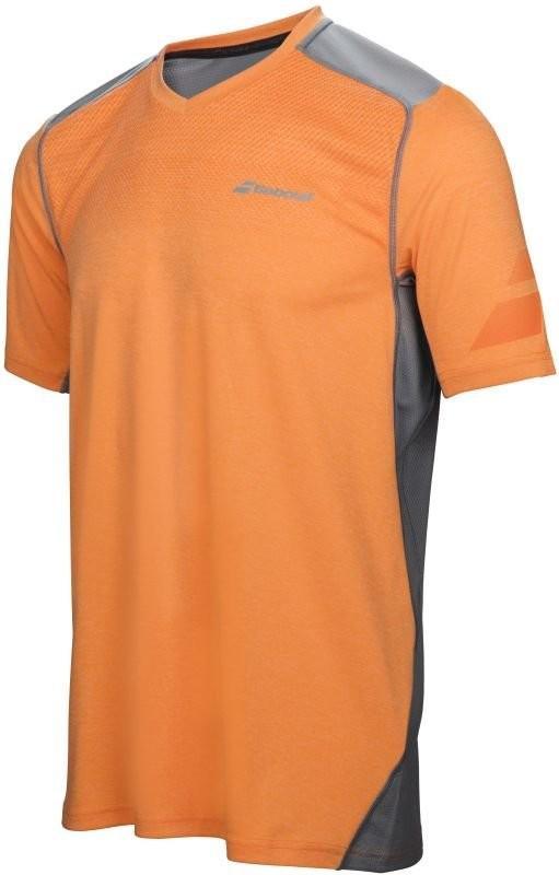 Теннисная футболка мужская Babolat Performance V Neck Tee Men celosia orange