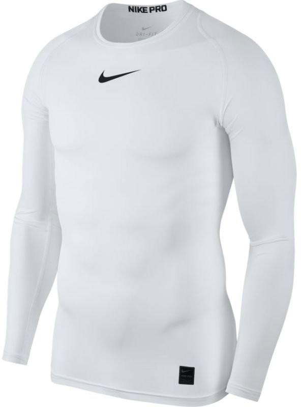 Теннисная футболка мужская Nike Pro LS Comp Top white/black/black термофутболка