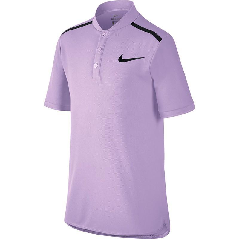 Теннисная футболка детская Nike Adv Polo SS YTH violet mist/black поло