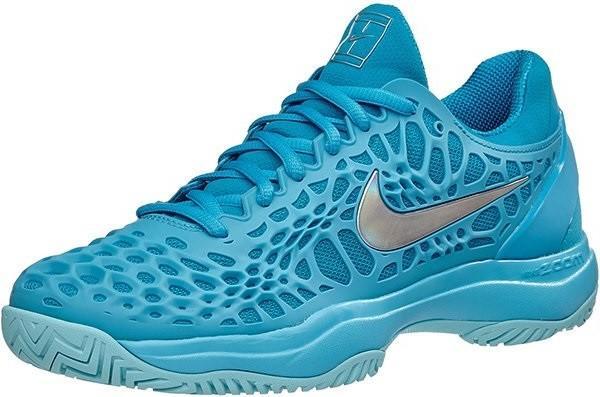 Теннисные кроссовки женские Nike WMNS Air Zoom Cage 3 ГРУНТ light blue fury/metallic silver
