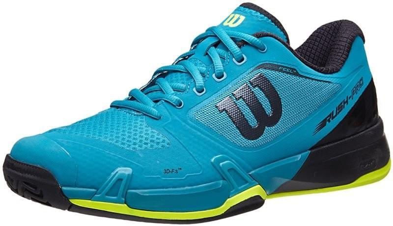 Теннисные кроссовки мужские Wilson Rush Pro 2.5 ГРУНТ  enemel blue/ black/safety yellow