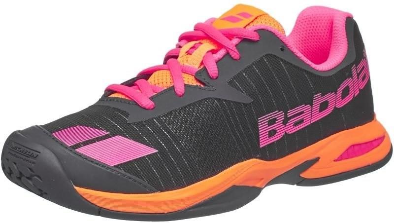 Детские теннисные кроссовки Babolat Jet All Court Junior grey/orange/pink