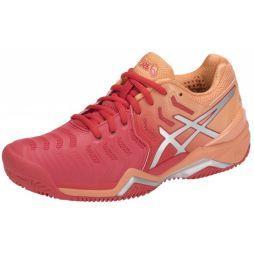 Теннисные кроссовки женские Asics Gel-Resolution 7 ГРУНТ red alert/silver Теннисные кроссовки женские Asics Gel-Resolution 7 ГРУНТ red alert/silver