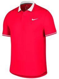 Теннисная футболка мужская Nike Court Advantage Polo Classic bright crimson/white/dune red