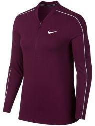 Тенісна футболка жіноча Nike Court Women Dry 1/2 Zip Top bordeaux/white