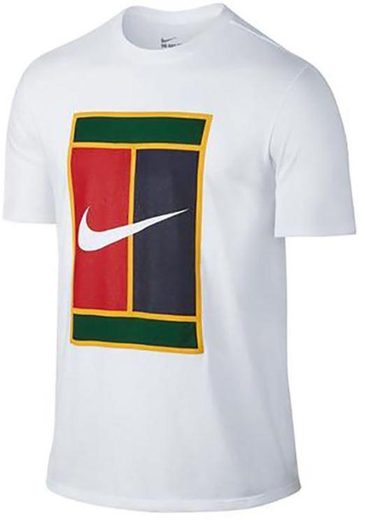 Теннисная футболка мужская Nike Court Logo Cotton Tee white