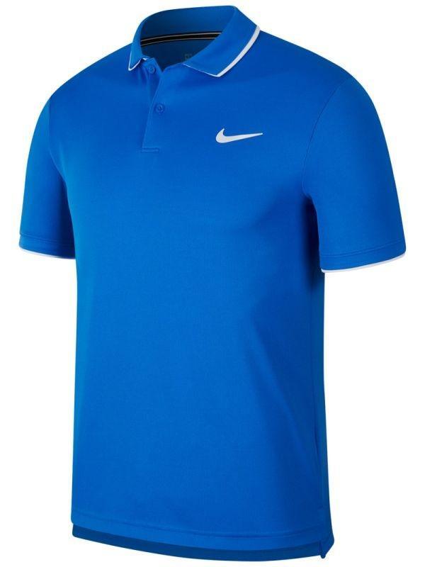 Теннисная футболка мужская Nike Court Dry Team Polo signal blue/white