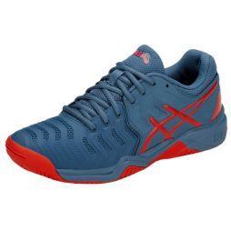 Детские теннисные кроссовки Asics Gel-Resolution 7 GS Грунт azure/red alert Детские теннисные кроссовки Asics Gel-Resolution 7 GS Грунт azure/red alert