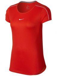 Теннисная футболка женская Nike Court Dry Top habanero red/white