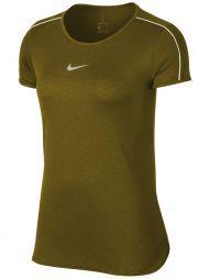 Теннисная футболка женская Nike Court Dry Top peat moss/white