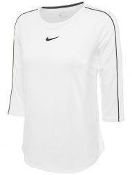 Теннисная футболка женская Nike Court Women 3-4 Sleeve Top white/black
