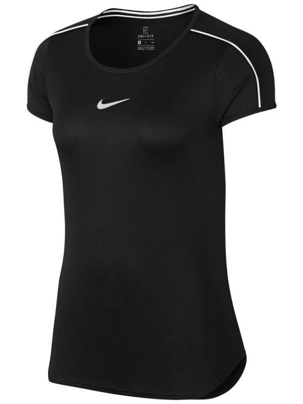 Теннисная футболка женская Nike Court Dry Top black/white