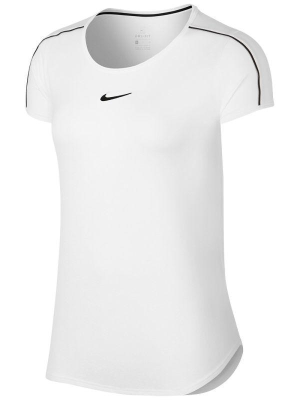 Теннисная футболка женская Nike Court Dry Top white/black