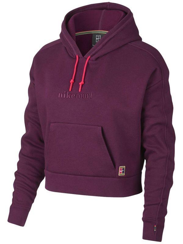 Реглан женский Nike Court Women Hoodie bordeaux/bright crimson/white