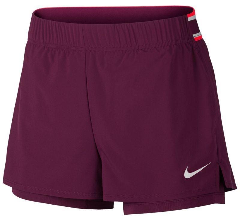 Теннисные шорты женские Nike Court Flex Short bordeaux/bright crimson
