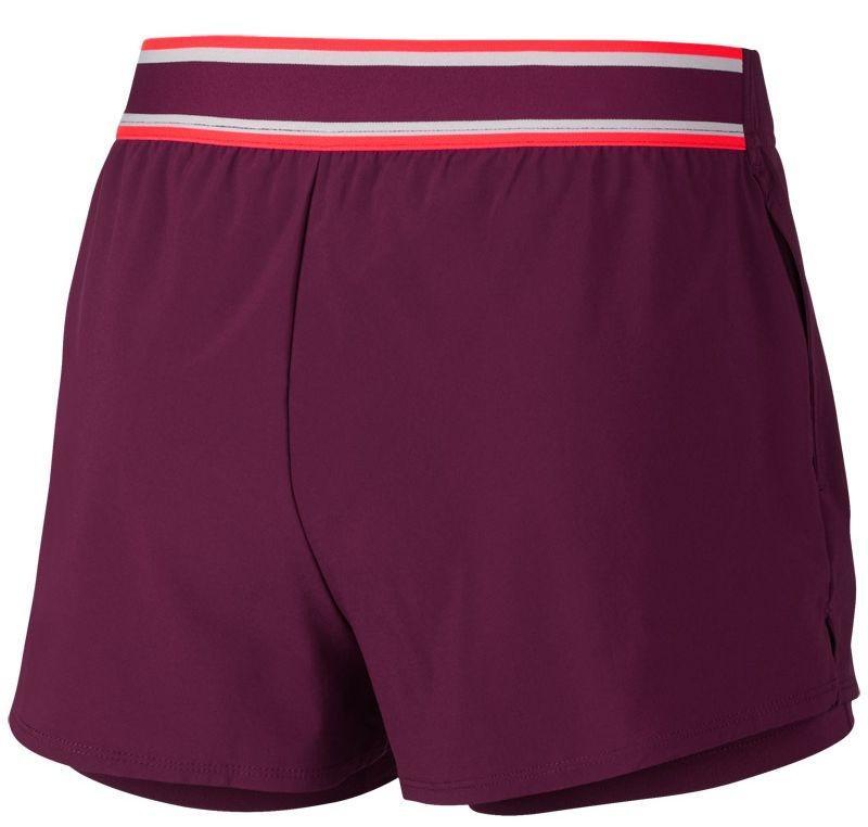 Теннисные шорты женские Nike Court Flex Short bordeaux/bright crimson