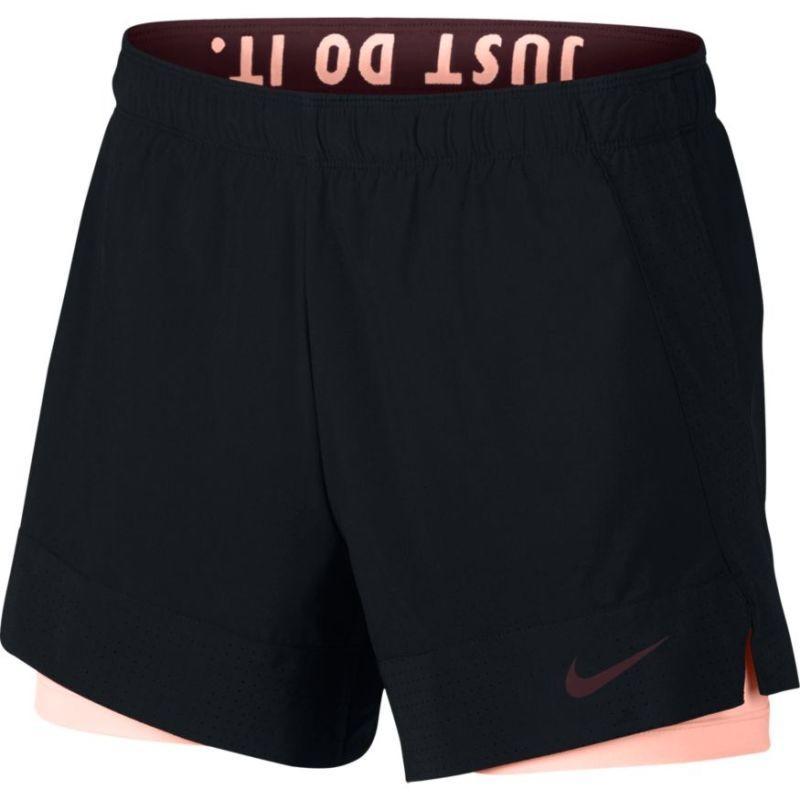 Теннисные шорты женские Nike Womens Flex Short 2in1 black/storm pink