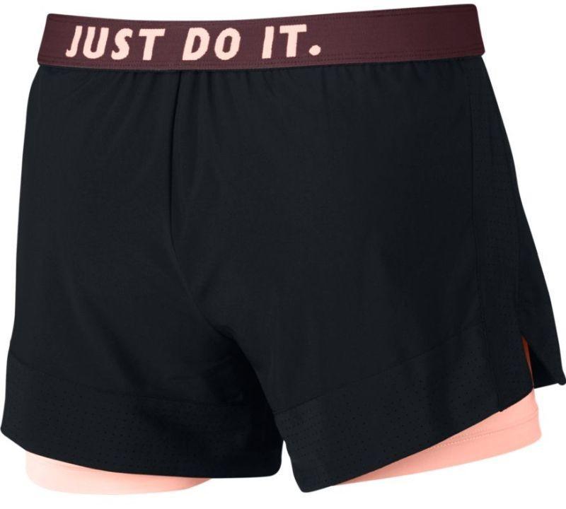 Теннисные шорты женские Nike Womens Flex Short 2in1 black/storm pink