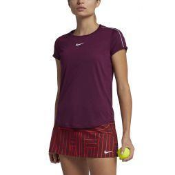 Тенісна футболка жіноча Nike Court Dry Top bordeaux/white