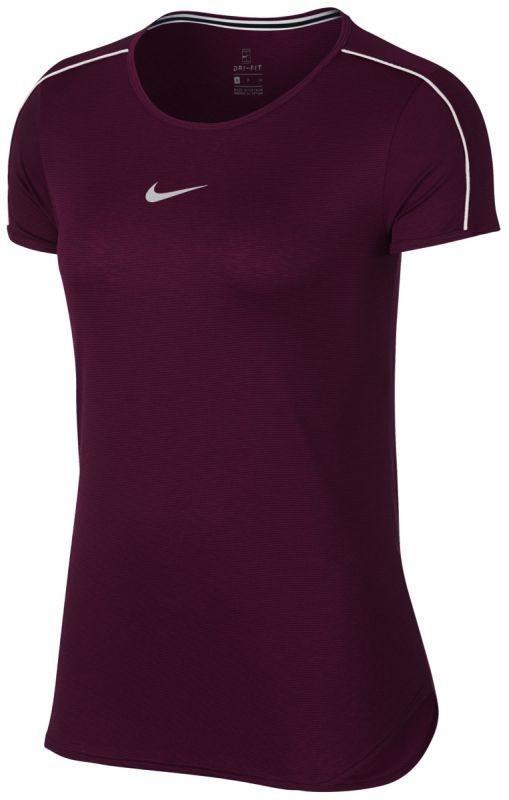 Теннисная футболка женская Nike Court Dry Top bordeaux/white