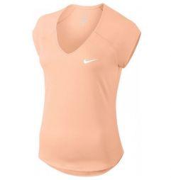 Теннисная футболка женская Nike Court W Pure Top crimson tint Теннисная футболка женская Nike Court W Pure Top crimson tint
